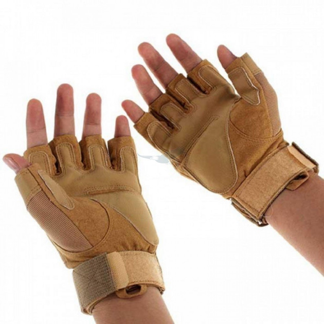 Тактические перчатки беспалые Oakley M койот - изображение 2