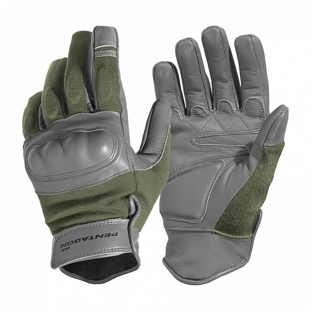 Тактичні рукавички стійкі до полум'я та порізів Pentagon Storm Gloves Anti-Cut P20021-CU Medium, Олива (Olive) - зображення 1
