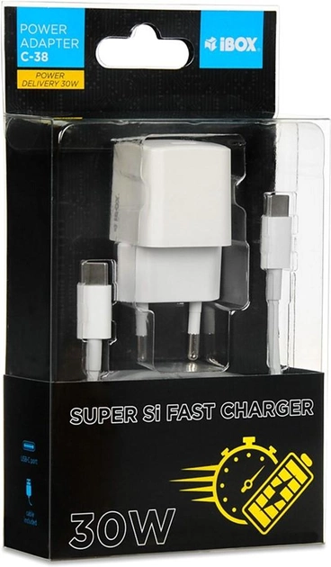 Зарядний пристрій iBOX C-38 1x USB-C (ILUC38CW) - зображення 2