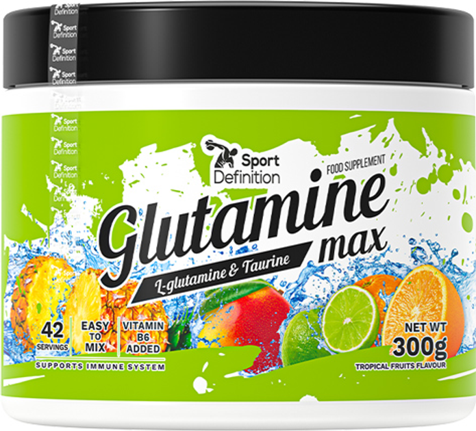 Sport Definition Glutamine Max 300g Jar Tropical Fruits (5902811815826) - obraz 1