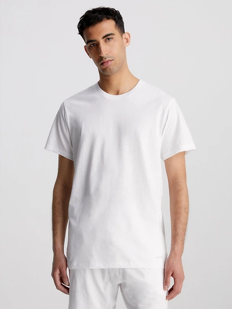 Набір футболок бавовняних довгих чоловічих Calvin Klein S/S Crew Neck 3Pk 000NB4011E-MP1 XL 3 шт Чорний/Білий/Сірий (8719853078358) - зображення 4