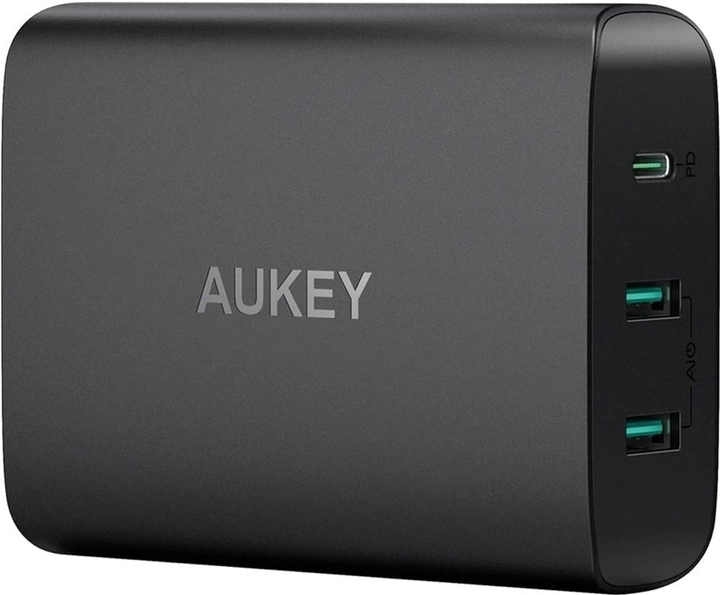 Зарядний пристрій Aukey PA-Y12 2x USB-A 1x USB-C 7.8 A (0608119190461) - зображення 1