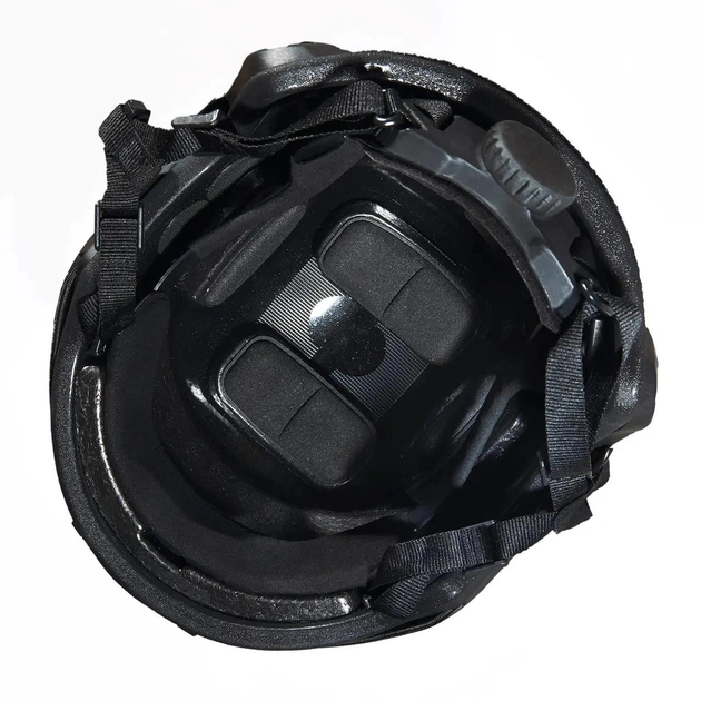 Каска шлем тактический + Активные Навушники EARMOR M32H Кавер Мультикам "FAST NIJ IIIA" кевларовый баллистический Черный - изображение 2