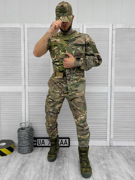 Тактичний військовий костюм Tactical ( Китель + Футболка + Штани ), Камуфляж: Мультикам, Розмір: S - зображення 1