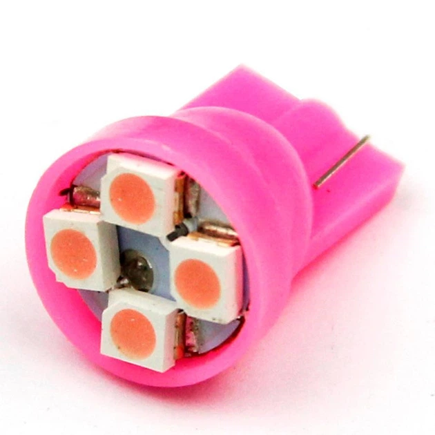 T10 4-SMD LED W5W лампочка автомобильная - розовый - Фото 1 T10 4-SMD LED W5W лампочка автомобильная - розовый - изображение 1