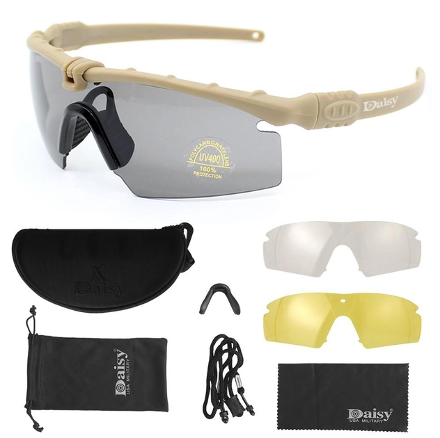 Тактические защитные очки Daisy X11,очки,койот,с поляризацией - изображение 1