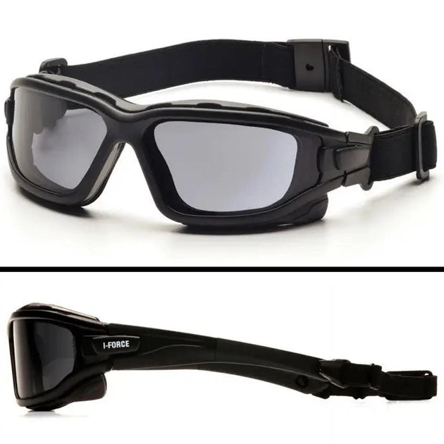 Защитные тактические очки Pyramex баллистические стрелковые очки маска с уплотнителем i-Force Slim Anti-Fog черные - изображение 1