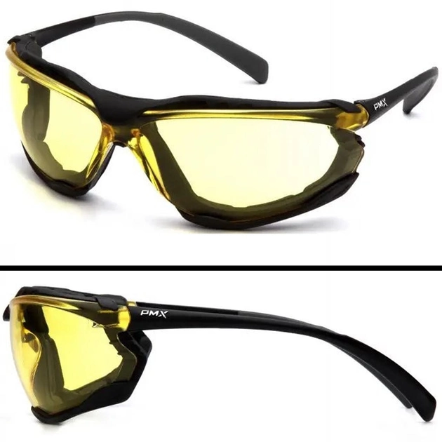 Захисні тактичні окуляри Pyramex стрілкові окуляри з ущільнювачем Proximity (amber) Anti-Fog, жовті - зображення 1