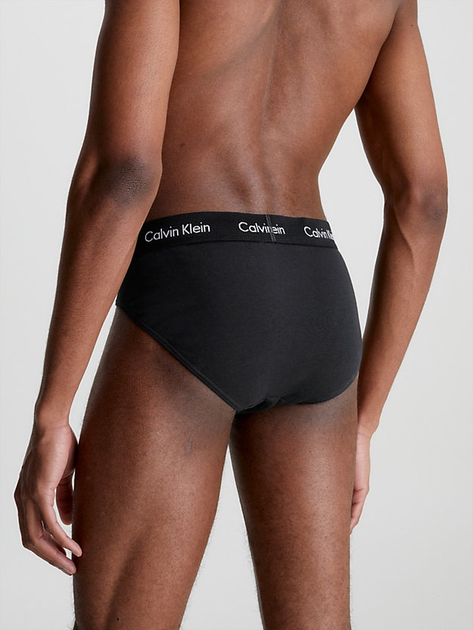 Набір трусів брифів чоловічих Calvin Klein Underwear 3P Hip Brief 0000U2661G-XWB L 3 шт Чорний (8719114322435) - зображення 3