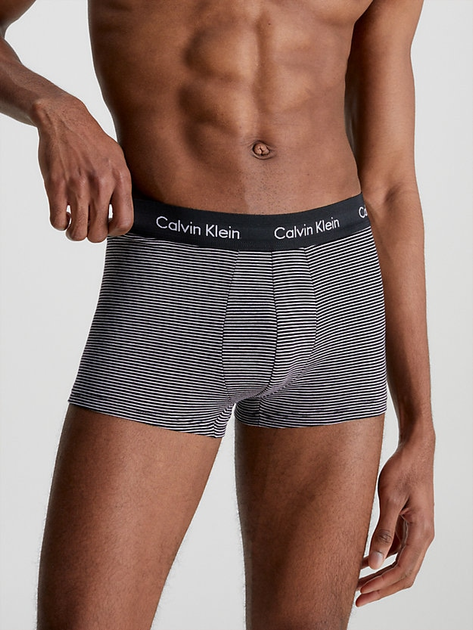 Calvin Klein Underwear Low Rise Trunk 0000U2664G-IOT S 3 szt. Czarny/Biały/Szary W Paski (8719851968606) - obraz 2