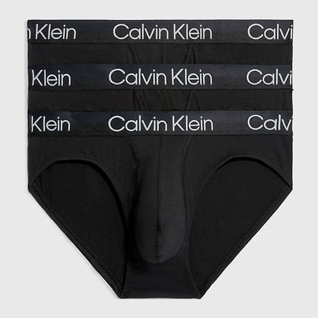 Набір трусів сліпи Calvin Klein Underwear Hip Brief 3Pk 000NB2969A-7V1 XL 3 шт Чорний (8719854639350) - зображення 1