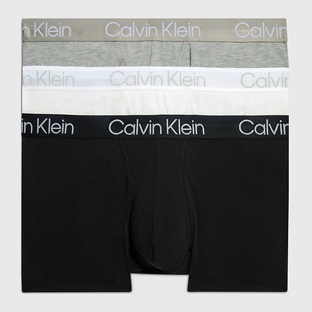 Набір трусів шорти Calvin Klein Underwear Trunk 3Pk 000NB2970A-UW5 S 3 шт Чорний/Білий/Сірий (8719854639671) - зображення 1