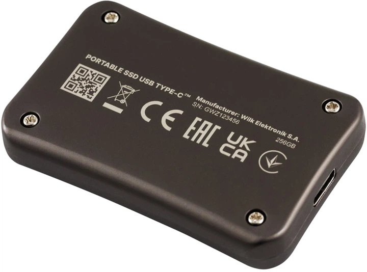 Dysk SSD Goodram HL200 256 GB USB 3.2 Type-C TLC Czarny (SSDPR-HL200-256) Zewnętrzny - obraz 4
