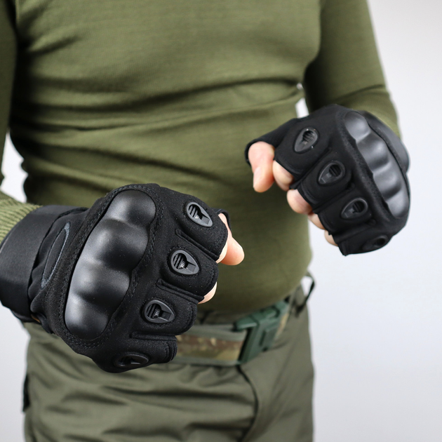 Тактичні рукавиці Oakley без пальців розмір XL Чорні - зображення 2
