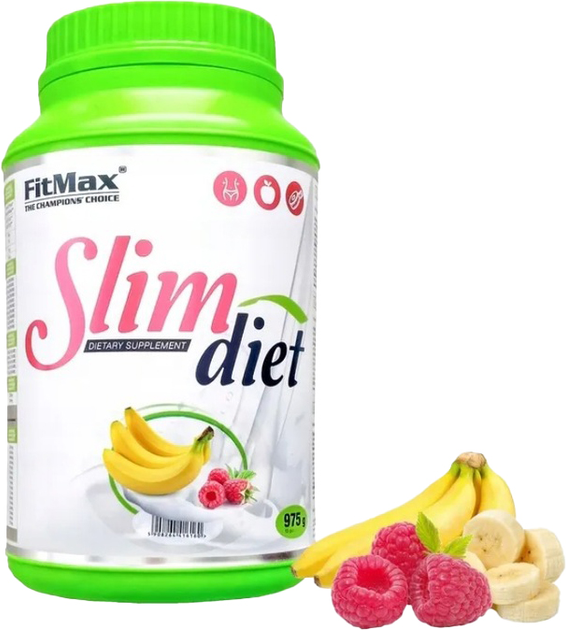 Gainer Fitmax Slim Diet 975 g Jar Raspberry-Banana (5902385240451) - obraz 1