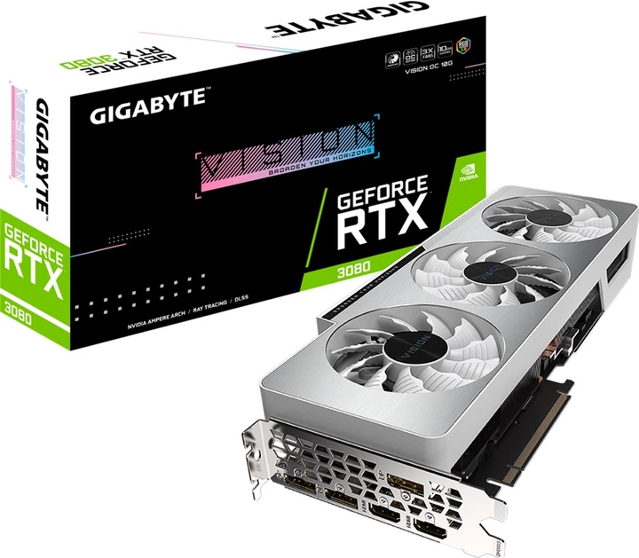 Видеокарта Gigabyte PCI-Ex GeForce RTX 3080 Vision OC 10GB GDDR6X