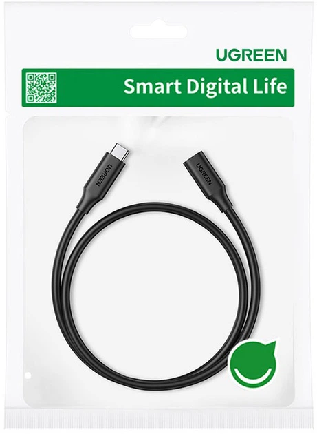 Przedłużacz Ugreen US353 USB 3.1 Gen 2 Type-C M-F 20V/5A 100W 10Gbps 1 m Czarny (6957303813872) - obraz 4