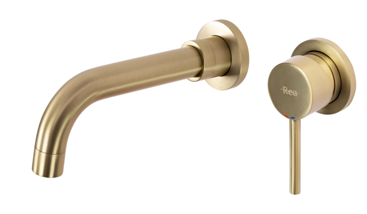 Змішувач для раковини (умивальника) REA LUNGO LONG BRUSHED GOLD + BOX прихованого монтажу (REA-B4109) - изображение 2