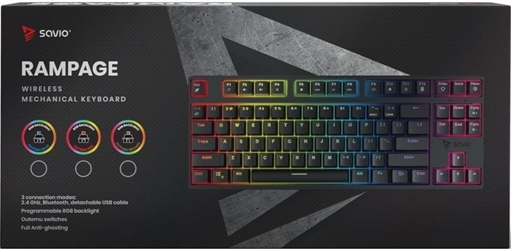 Клавіатура дротова Savio Rampage Outemu Red USB Black (GK-RAMPAGE RED) - зображення 7