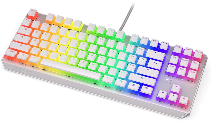 Klawiatura przewodowa Endorfy Thock TKL Pud Kailh Blue USB Onyx White (EY5A007) - obraz 5