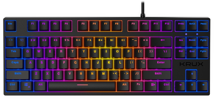 Клавіатура дротова Krux Atax PRO RGB TKL Outemu Blue USB Black (KRX0038) - зображення 1