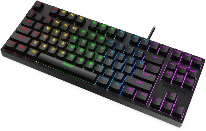 Klawiatura przewodowa Krux Atax RGB Outemu Blue USB Czarna (KRX0042) - obraz 4