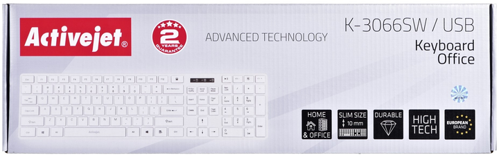 Клавіатура дротова Activejet K-3066SW USB White - зображення 6