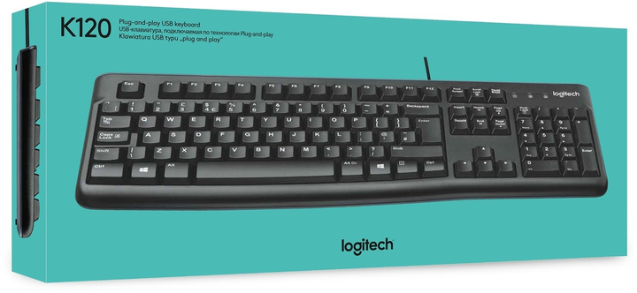 Klawiatura przewodowa Logitech K120 USB Czarna (920-002479) - obraz 8