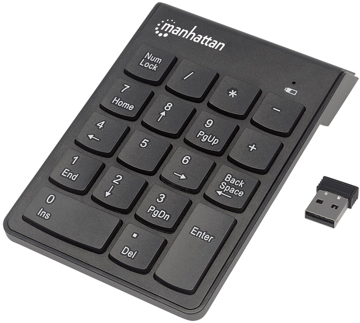 Клавіатура бездротова Manhattan Numeric Keypad Wireless Black (178846) - зображення 5