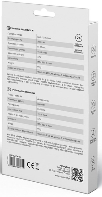 Клавіатура бездротова Savio KW-02 Bluetooth Black (5901986044055) - зображення 4