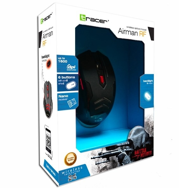 Mysz Tracer Airman Wireless Czarna (TRAMYS44241) - obraz 8