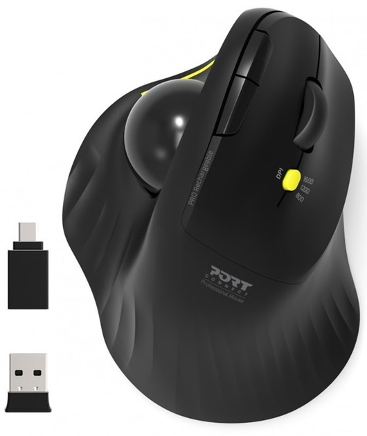 Wzory PORT myszy 900719 Trackball bezprzewodowy/Bluetooth czarny (900719) - obraz 1