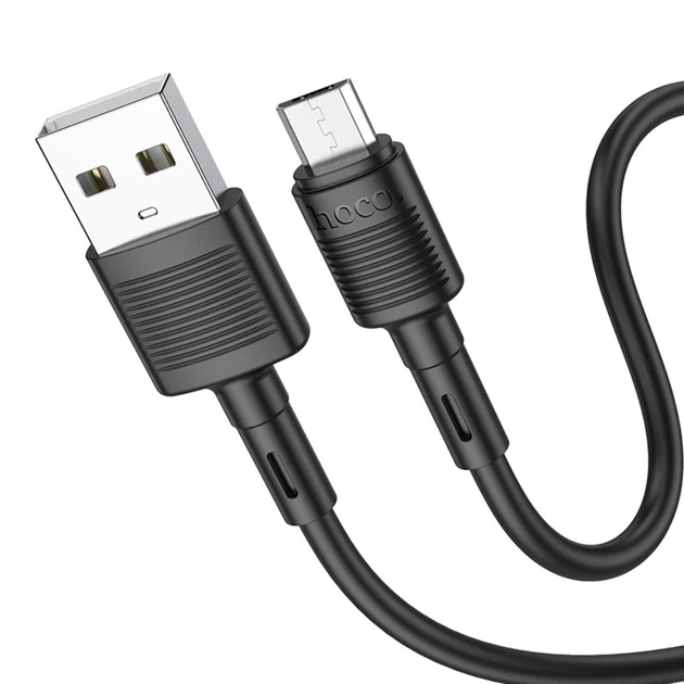 Кабель Hoco X83 USB to MicroUSB 1m черный - Фото 1 Кабель Hoco X83 USB to MicroUSB 1m черный - изображение 1