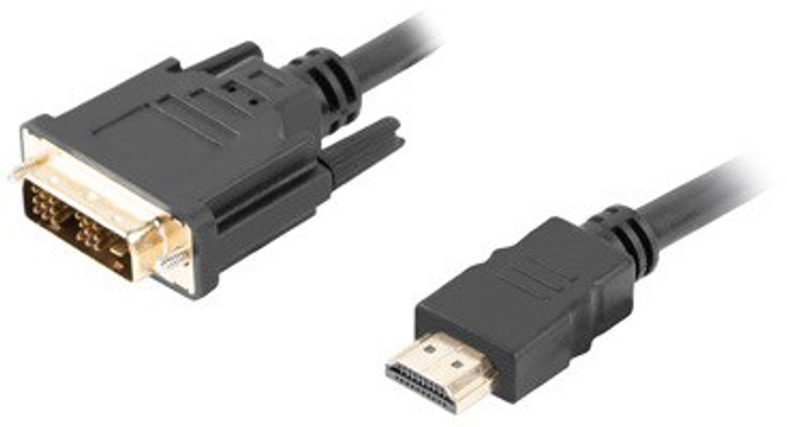 Кабель Lanberg video cable adapter 3 m HDMI Type A (Standard) DVI-D Black (CA-HDDV-20CU-0030-BK) - зображення 1