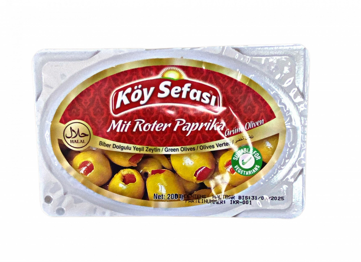 Зелені оливки фаршировані паприкою Koy Sefasi 200г Туреччина - зображення 1