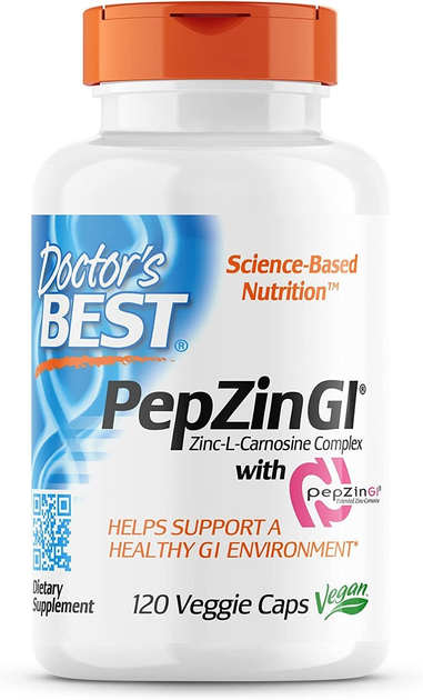 Комплекс цинку та L-карнозину Doctor's Best, PepZin GI, Zinc-L ...