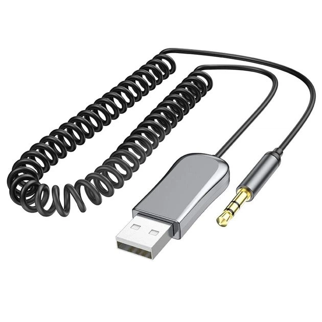 Bluetooth ресивер в автомобіль BOROFONE BC44 Soul Car AUX BT5.5 Receiver With Cable аудіо адаптер Metal Gray - зображення 6