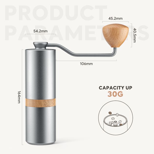 Ручна кавомолка iCafilas Manual Coffee Grinder Металеві жорна - Фото 1 Ручна кавомолка iCafilas Manual Coffee Grinder Металеві жорна - зображення 1
