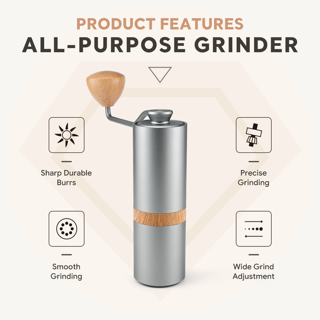 Ручна кавомолка iCafilas Manual Coffee Grinder Металеві жорна - Фото 4 Ручна кавомолка iCafilas Manual Coffee Grinder Металеві жорна - зображення 4
