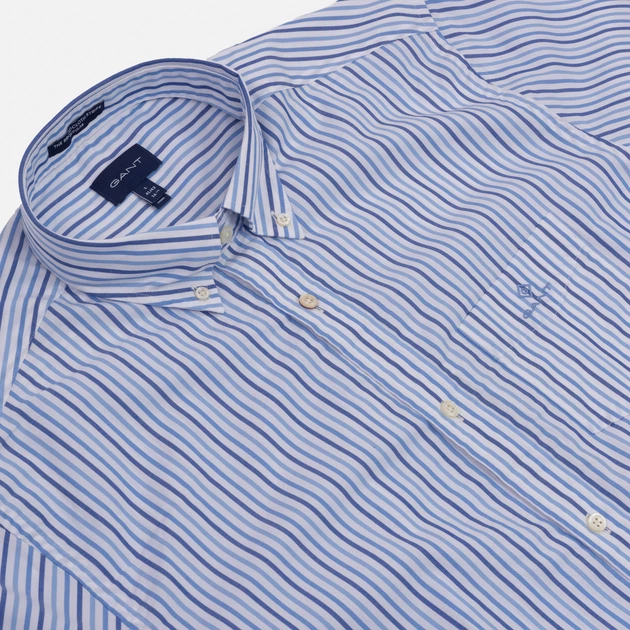 Koszula GANT The Broadcloth 3 Col Stripe Reg Bd 3060500 M Pacific Blue (7325705691920) - obraz 3