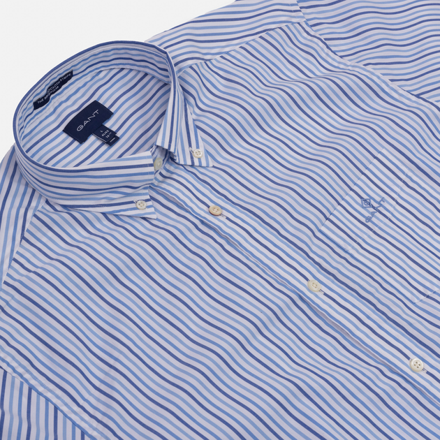 Koszula GANT The Broadcloth 3 Col Stripe Reg Bd 3060500 M Pacific Blue (7325705691920) - obraz 3