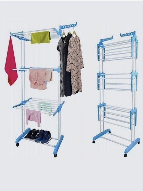 Сложная многофункциональная сушилка для белья 3 Tiers Garment Rack Белая - изображение 4