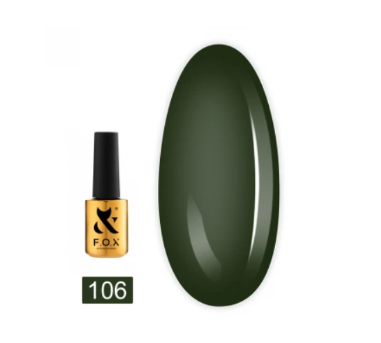 Гель-лак F.O.X. Spectrum Gel Vinyl 106 темний болотно-зелений 7 мл - Фото 1 Гель-лак F.O.X. Spectrum Gel Vinyl 106 темний болотно-зелений 7 мл - зображення 1