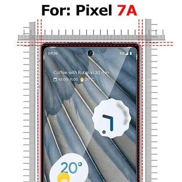 Защитное стекло PHENVEL 2.5D для Google Pixel 7a (Полностью прозрачное ...