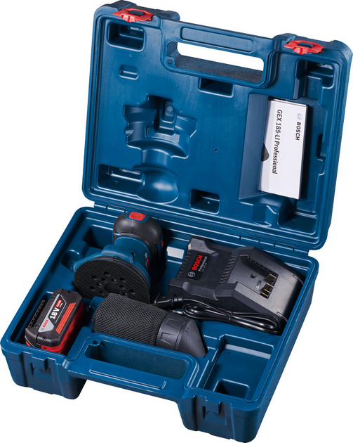 Аккумуляторная эксцентриковая шлифовальная машина Bosch GEX 185-LI с 1 ...