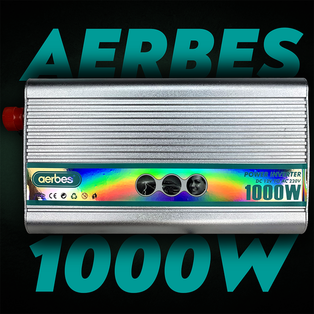 Преобразователь напряжения Aerbes AB-Q013 1000 Ватт инвертор 1000W с ...