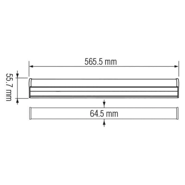 Светильник влагозащищенный 20W LED Horoz Electric PROLINE-20 56.5 см 6400K IP65 - изображение 2