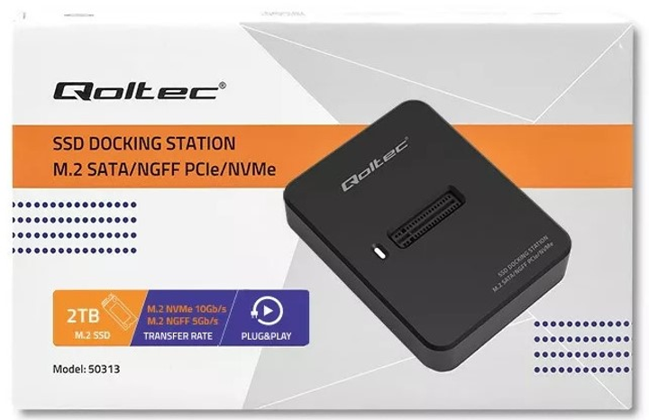 Док-станція Qoltec для SSD M.2 SATA PCIe Black - зображення 6