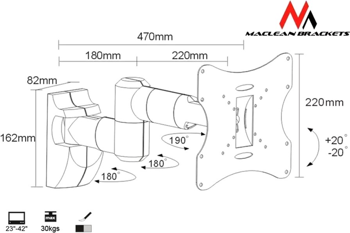 Wspornik Maclean MC-503s (5901549689372) - obraz 4