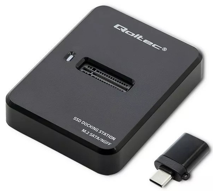 Док-станція Qoltec для SSD M.2 SATA Black - зображення 3